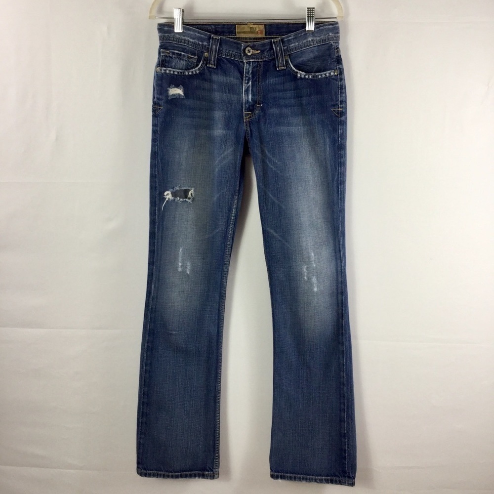 BKE Bryan Blue Denim Distressed Relaxed Fit Straight Leg Jeans Size 30R